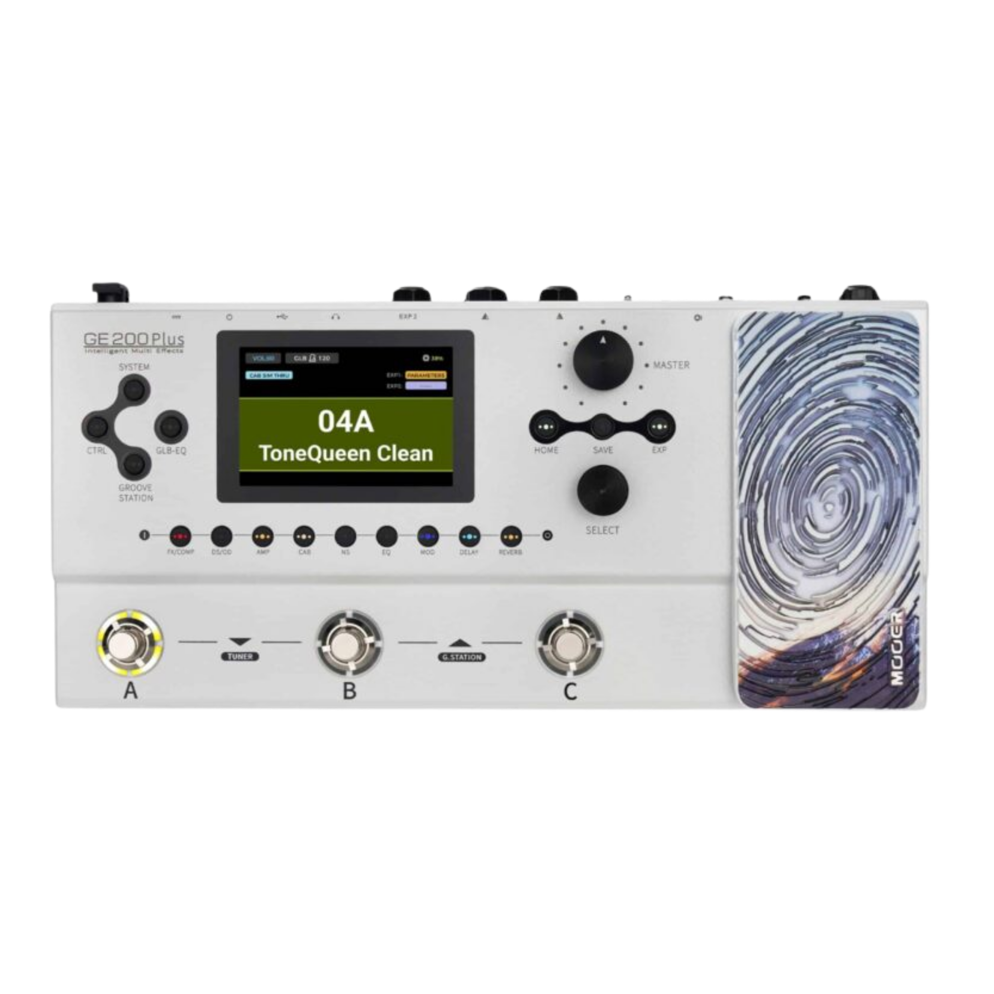 Pedaleira Multiefeitos Mooer GE200 Plus com Mais de 270 Efeitos IR e Interface USB