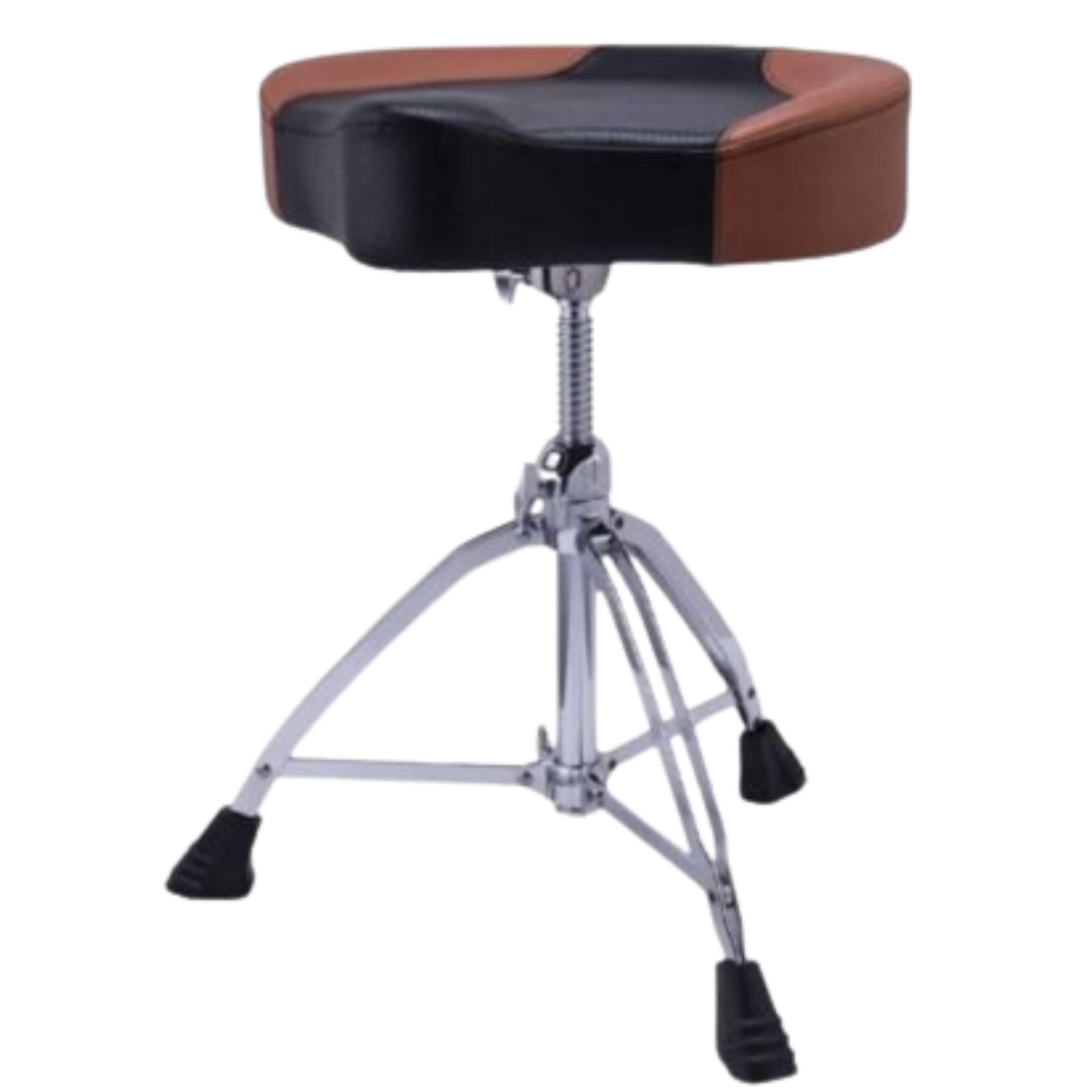Banco Bateria Mapex T855BR Série 800 Selim 17" x 4" Marrom Claro com Breathable Cloth e Tripé Duplo