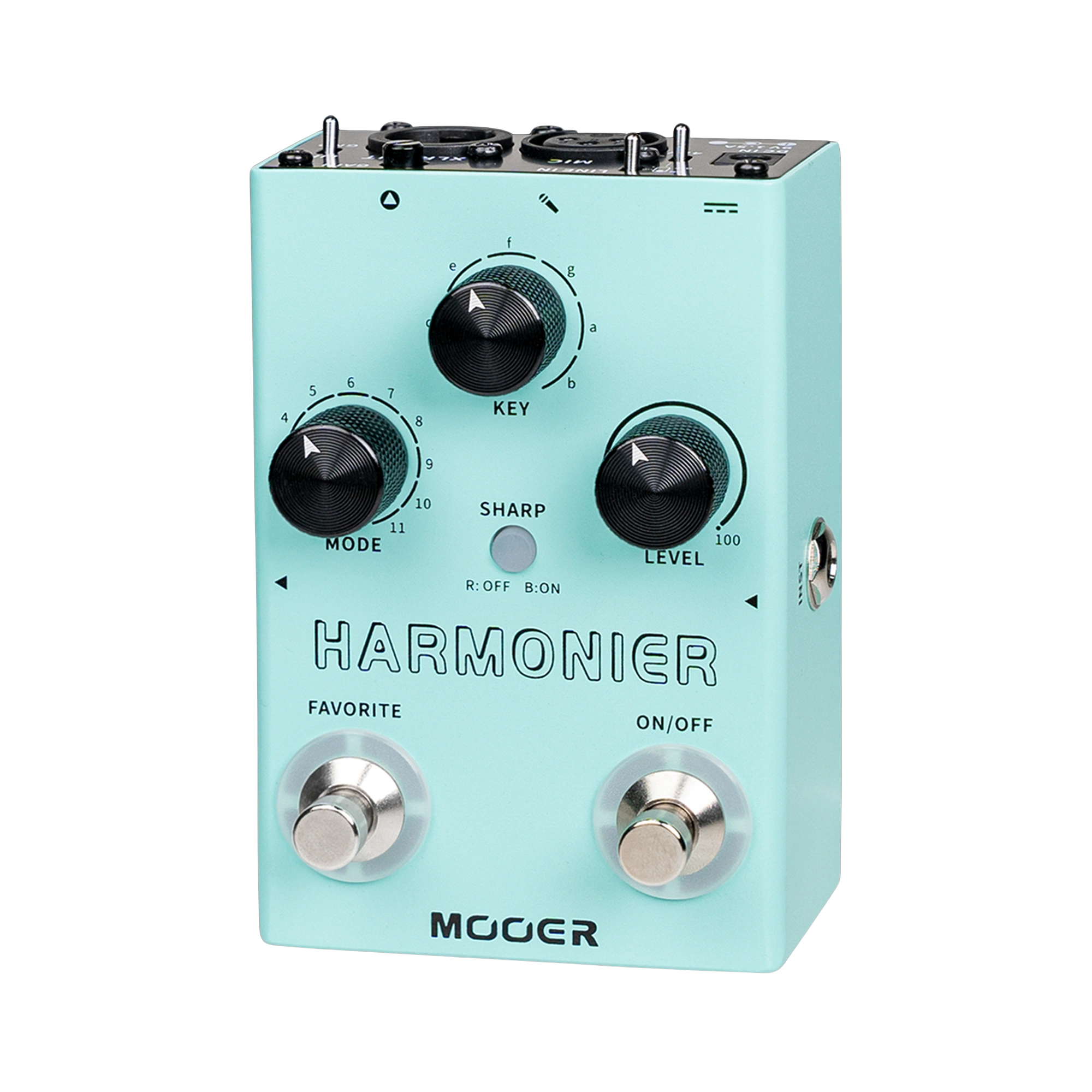 Pedal de Voz Mooer MVP2 Harmonier com 11 Modos de Harmonia Reverb 7 Presets Phantom Power 48V e XLR/P10