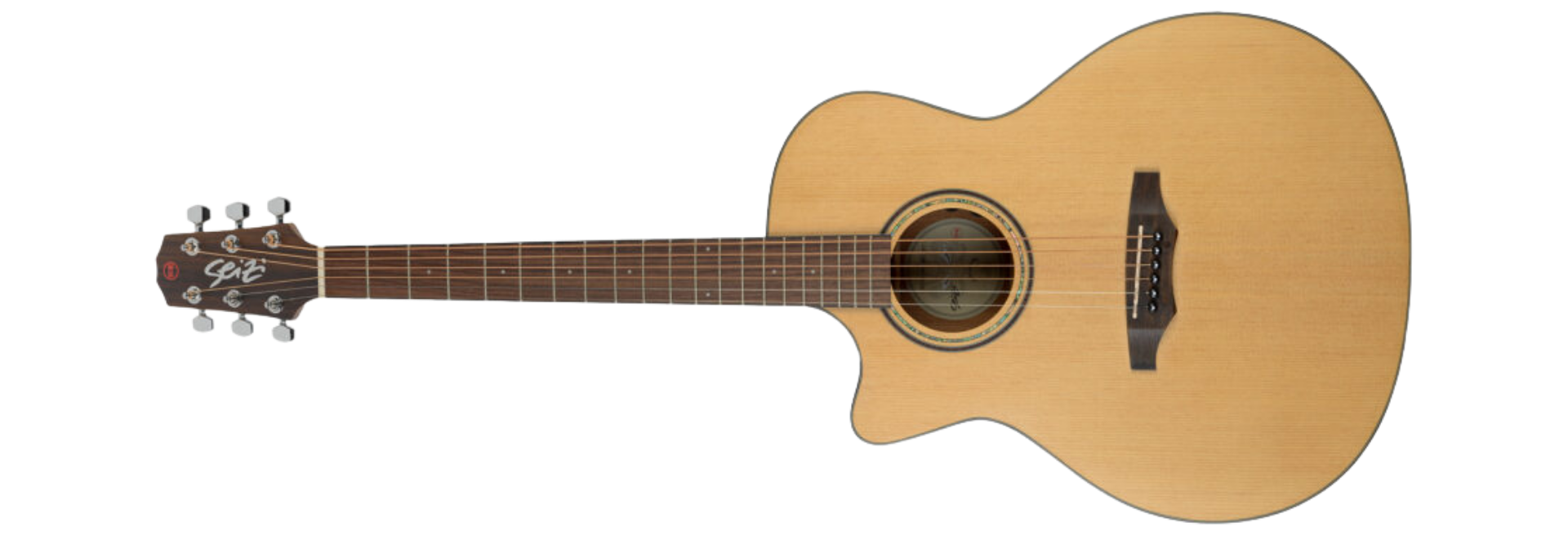 Violão Eletroacústico Seizi Originals Ryu Cutaway Lefty Spruce Natural com Fishman Sonitone e Bag