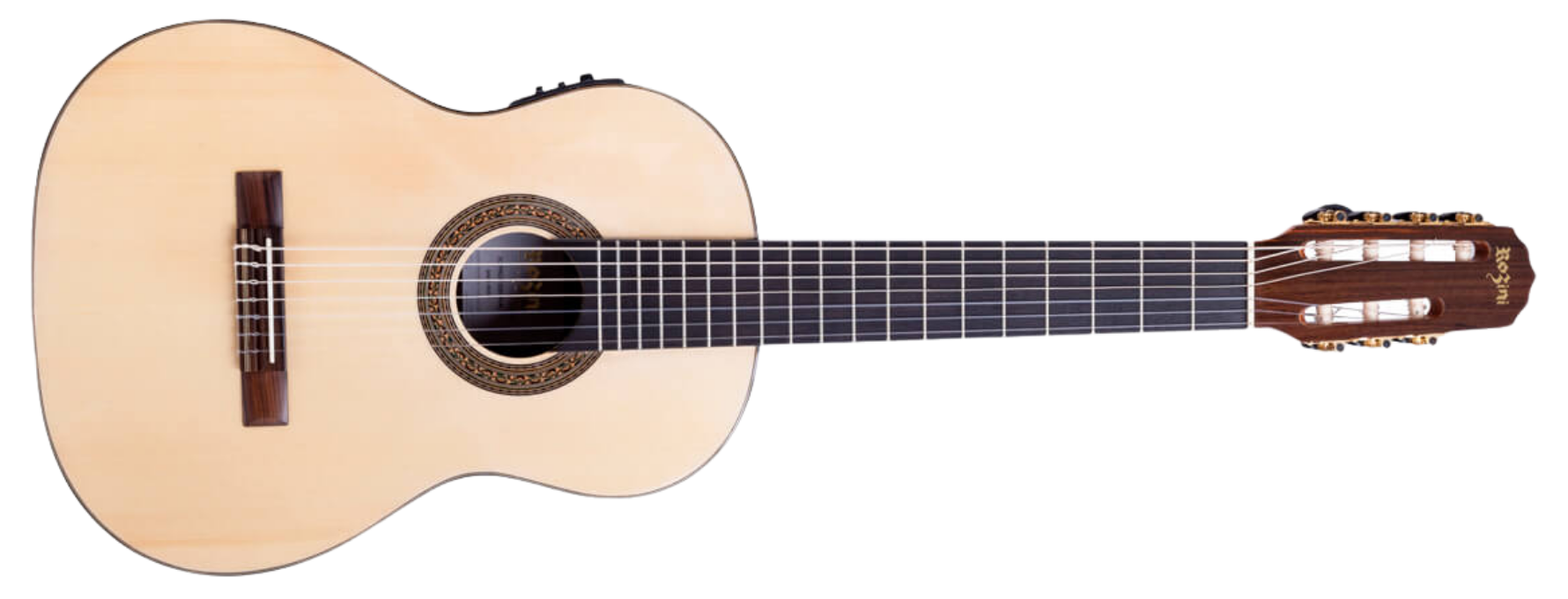 Violão Eletroacústico Nylon Rozini RX227.FPP.N.J Profissional Clássico 7 Cordas NAT Natural Brilho com Fishman Presys+