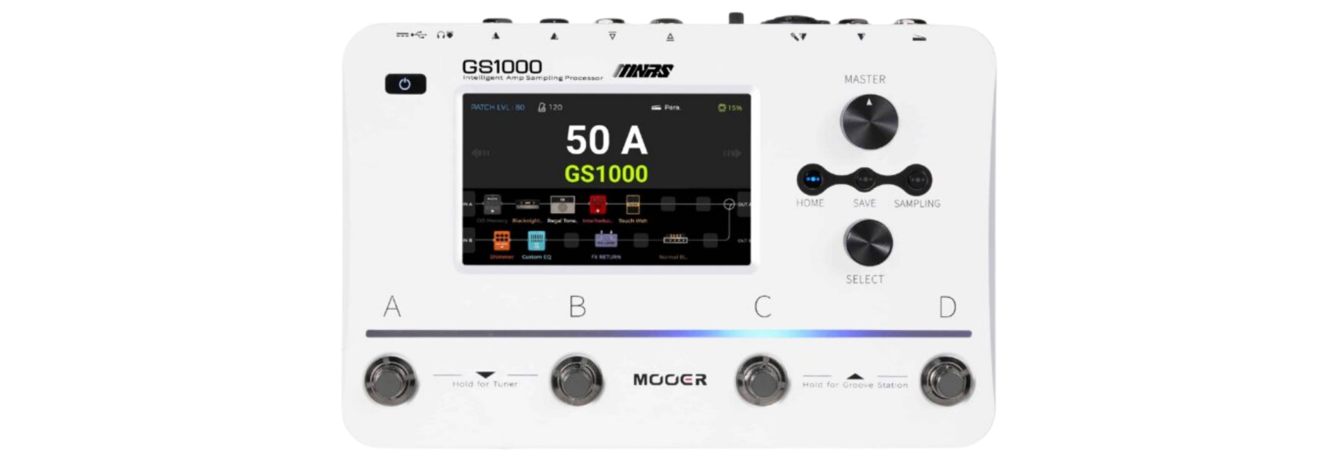 Pedaleira Inteligente Multiefeitos Mooer GS1000 com Amp Profiling MNRS 2.0 Tela Touch e Looper