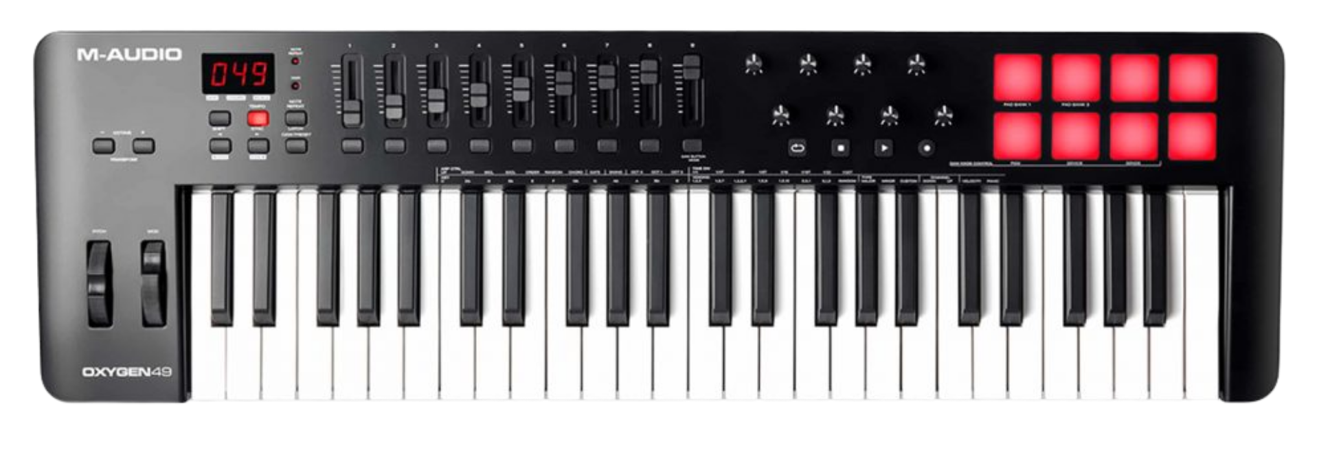 Teclado Controlador MIDI M-Audio Oxygen 49 MKV 49 Teclas com Pads Knobs e Faders