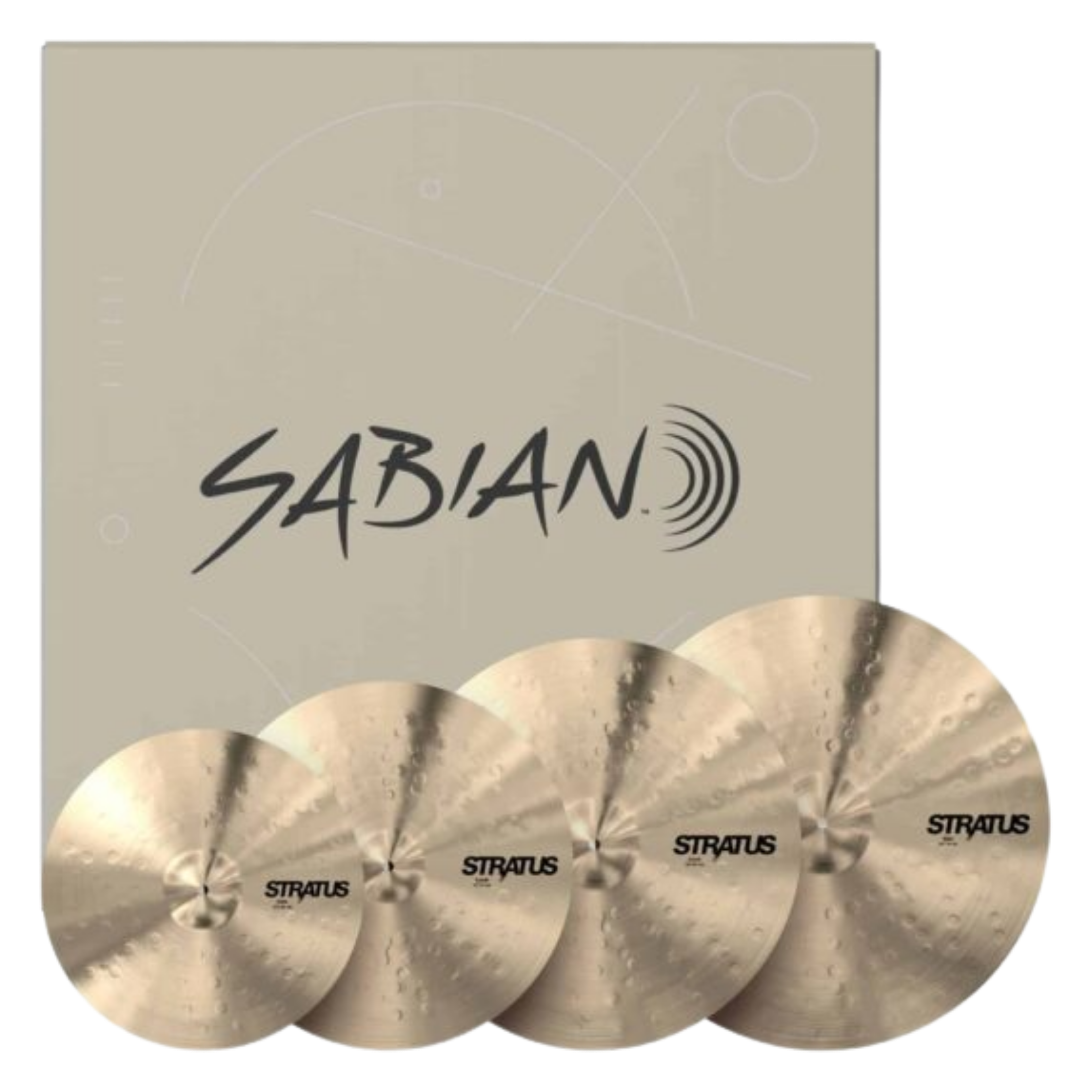 Kit de Pratos Sabian Stratus Promotional Set B20 14" Hi-Hat 16" Crash 18" Crash 20" Ride