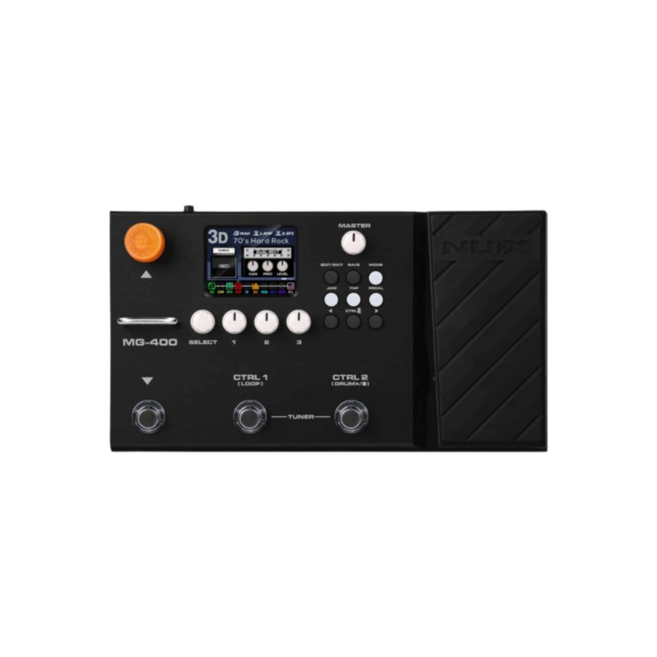 Pedaleira Multiefeitos NUX MG-400 para Guitarra e Baixo com Amp Modeling e IR