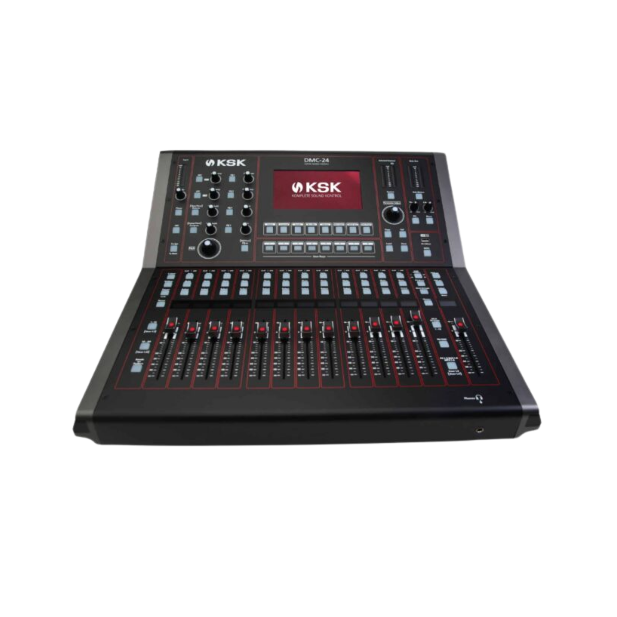 Mesa de Som Digital KSK DMC-24 24 Canais com Tela Touch 7" Faders Motorizados e Efeitos