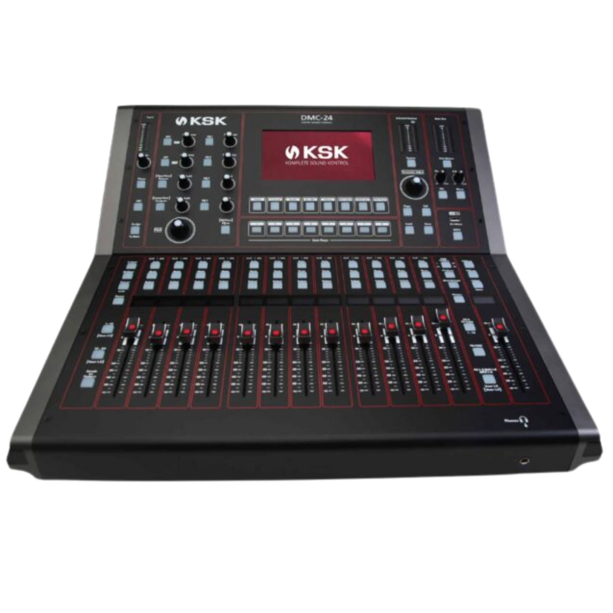 Mesa de Som Digital KSK DMC-24 24 Canais com Tela Touch 7" Faders Motorizados e Efeitos