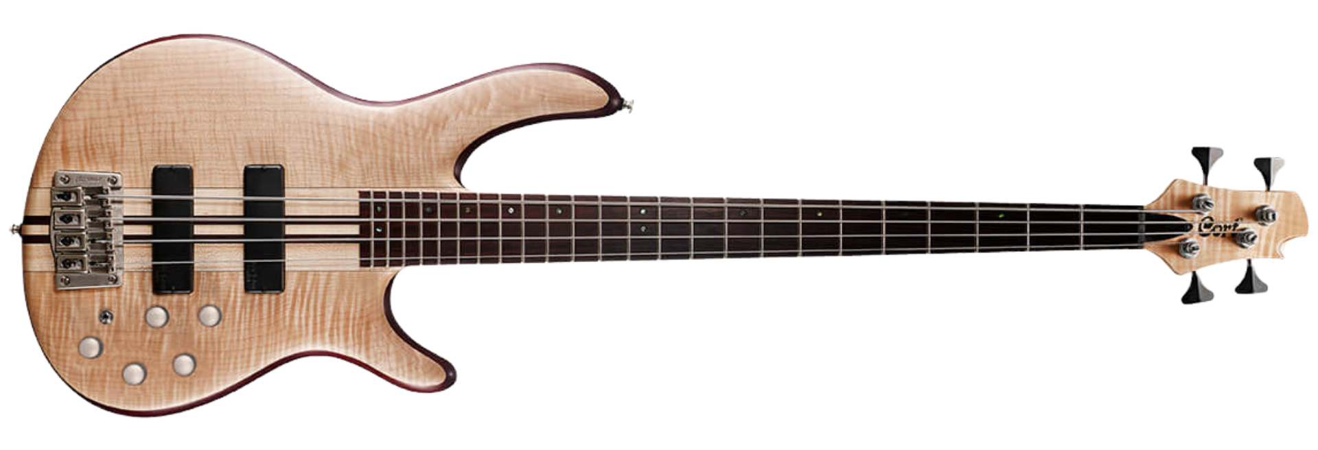 Contrabaixo Cort Artisan A4 Plus FMMH OPN Open Pore Natural 4 Cordas com Bartolini MK-1 e Hipshot