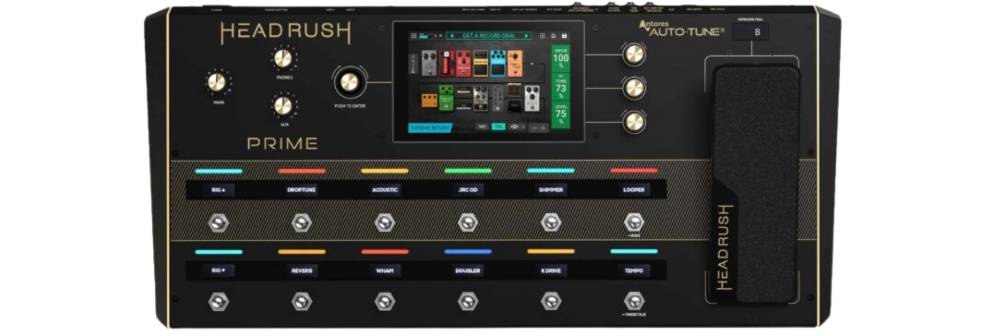 Pedaleira Multiefeitos HeadRush Prime com Tela Touch 7" Wi-Fi Bluetooth e Auto-Tune