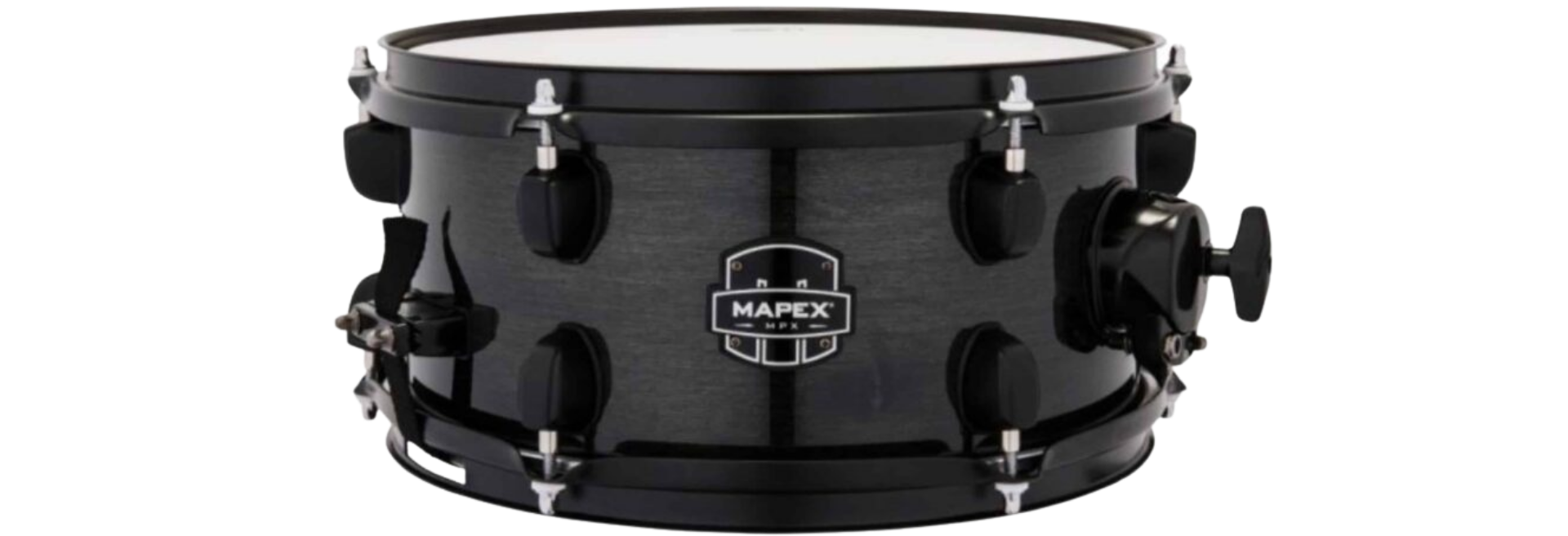 Caixa Mapex MPX 12" x 6" Maple/Poplar Transparent Midnight Black com Suporte para Tom Holder