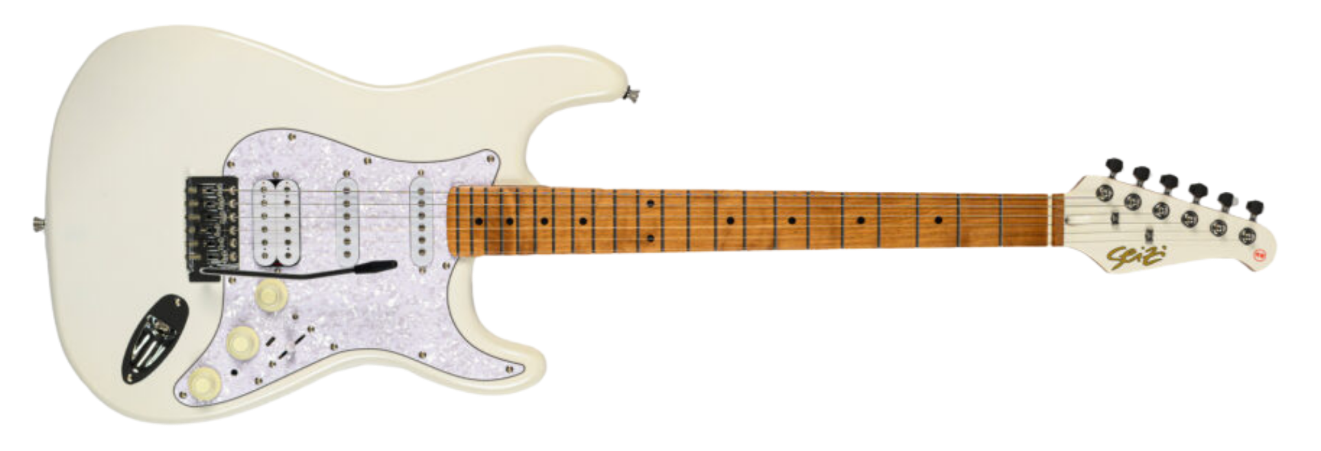 Guitarra Seizi Multi Smart PW Pearl White HSS com Efeitos Integrados Bluetooth Trastes Inox e Bag 10361205