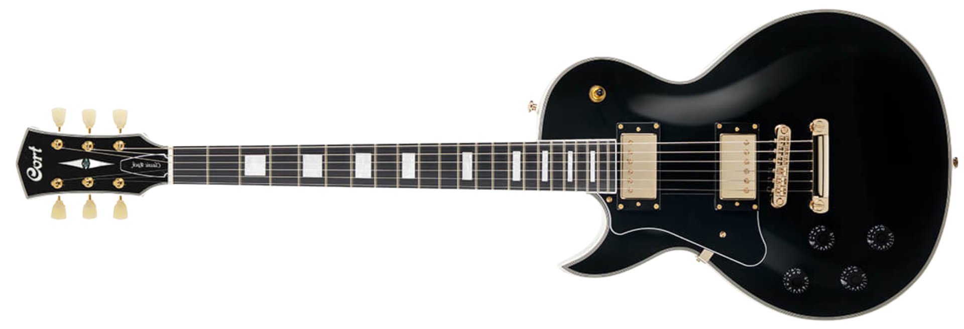 Guitarra Cort CR270 BK Black LH Canhoto HH com Captadores VTH59 Ferragens Douradas e Ponte Tune-O-Matic