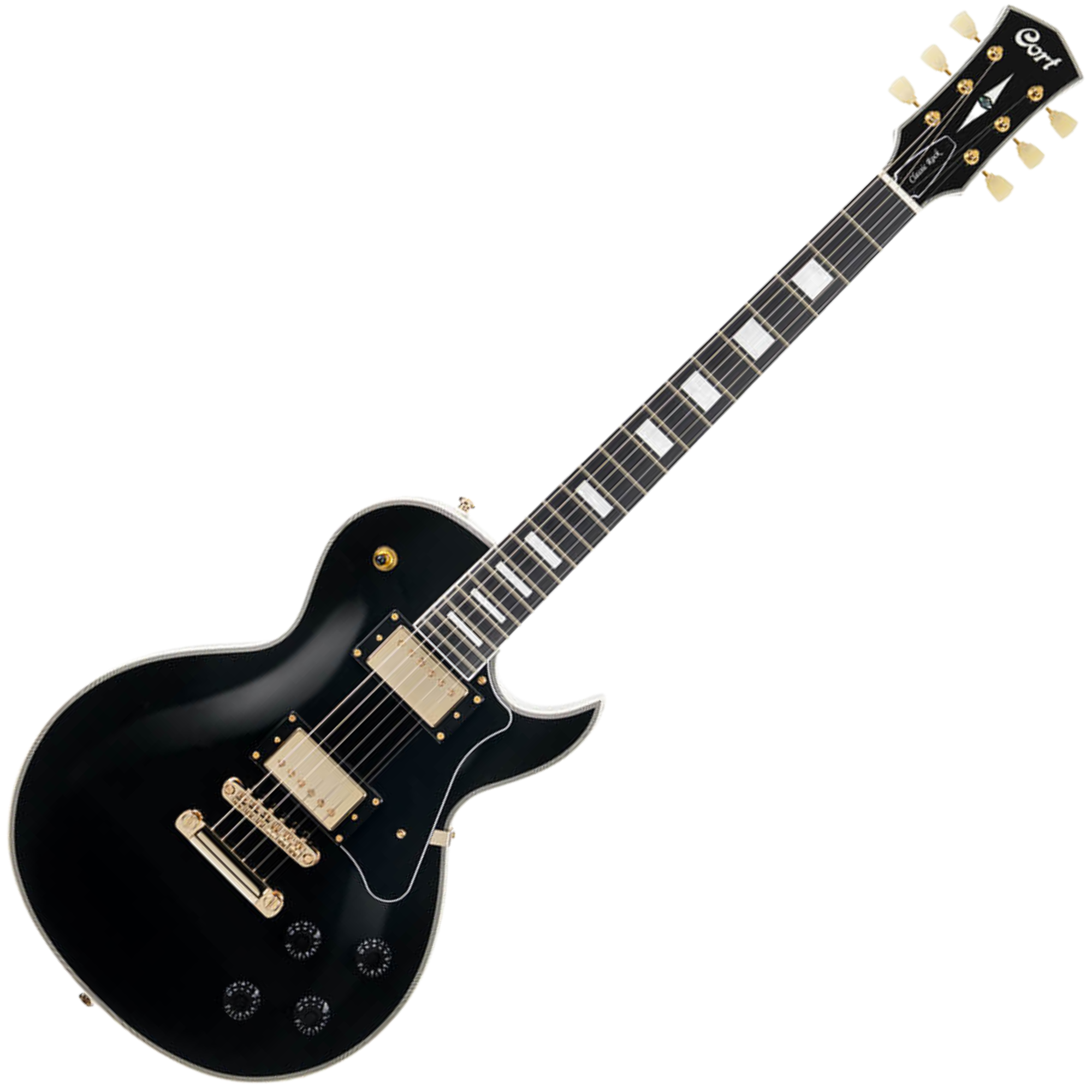 Guitarra Cort CR270 BK Black HH com Captadores VTH59 Ferragens Douradas e Ponte Tune-O-Matic