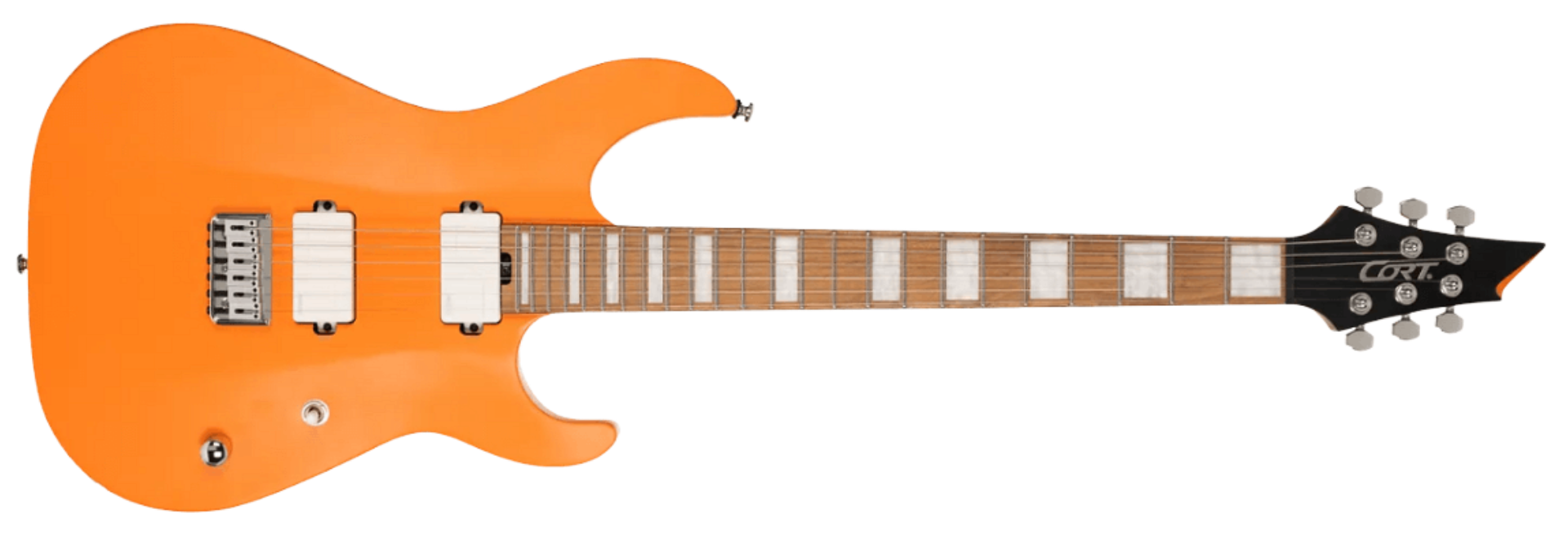 Guitarra Cort KX600 Infinite OCS Orange Crush Satin HH com Fishman Fluence Modern Trastes Inox Ponte Hardtail e Bag