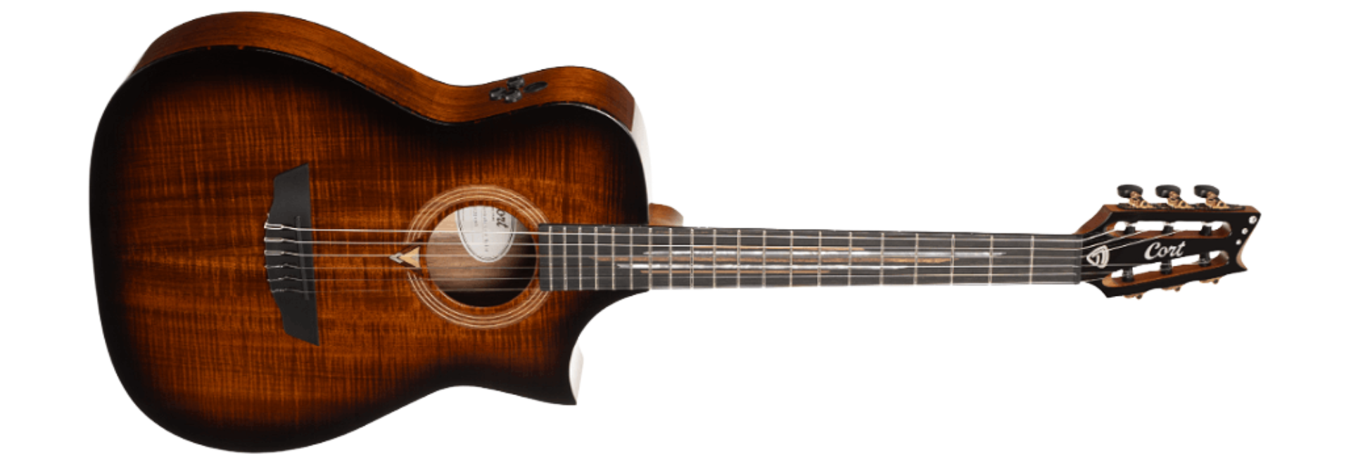 Violão Eletroacústico Cort Luxe Nylon II Frank Gambale Signature Tampo Sólido Flamed Blackwood Fishman Flex Blend