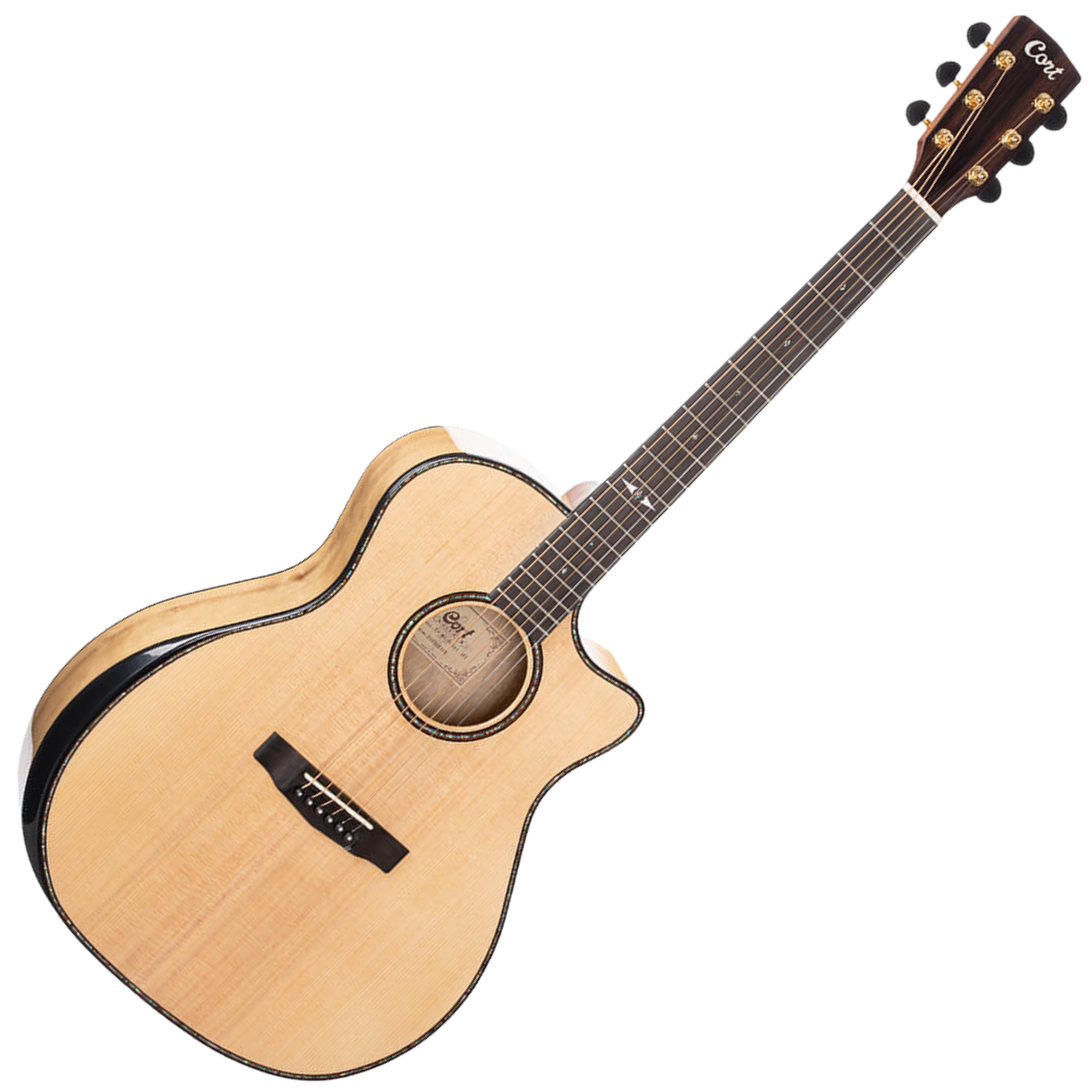 Violão Eletroacústico Cort Grand Regal GA-MY Bevel Tampo Sólido Sitka Spruce Myrtlewood L.R. Baggs Natural Gloss