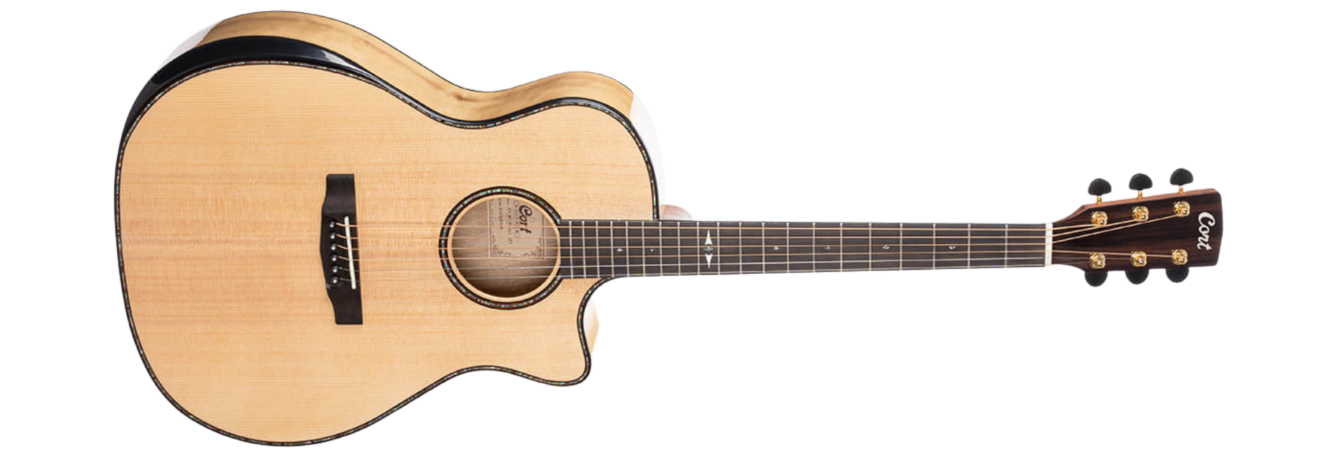 Violão Eletroacústico Cort Grand Regal GA-MY Bevel Tampo Sólido Sitka Spruce Myrtlewood L.R. Baggs Natural Gloss