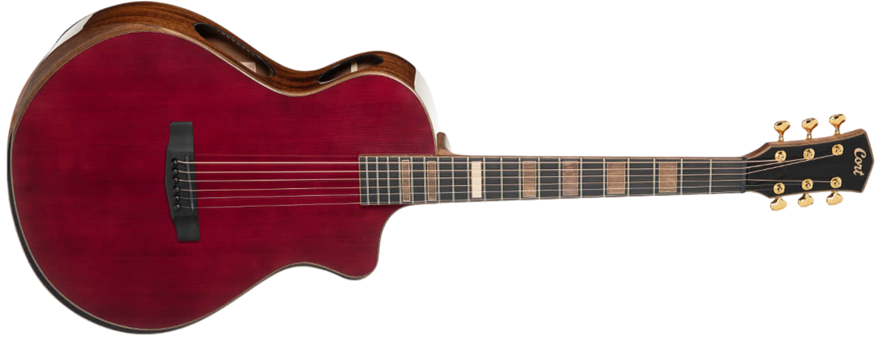 Violão Eletroacústico Aço Cort Modern Burgundy TBD Trans Burgundy Modern Concert com Fishman Matrix Infinity VT e Case
