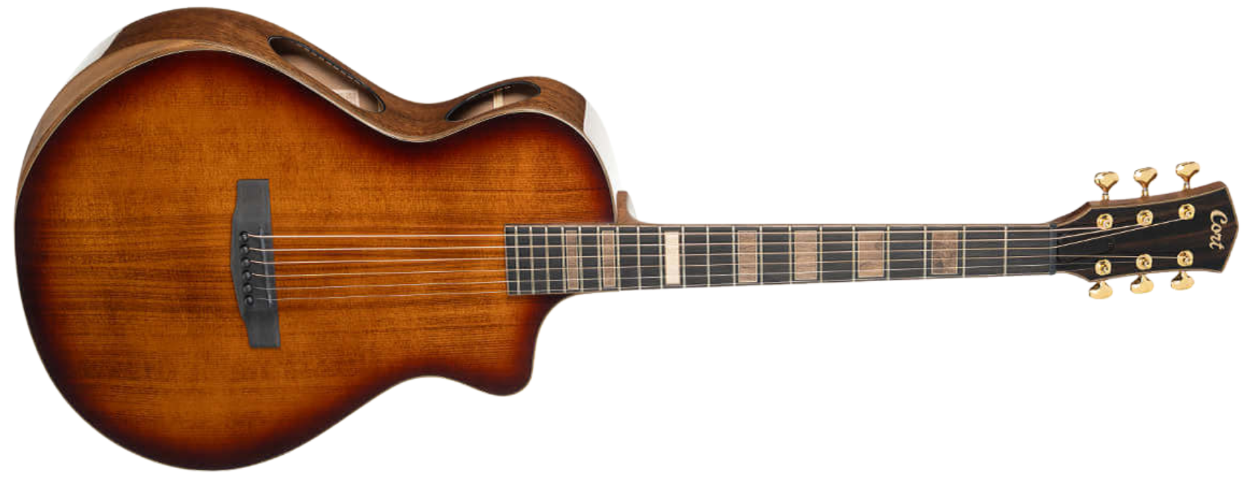 Violão Eletroacústico Aço Cort Modern Burst LE TSB Tobacco Sunburst Modern Concert com Fishman Matrix Infinity VT e Case
