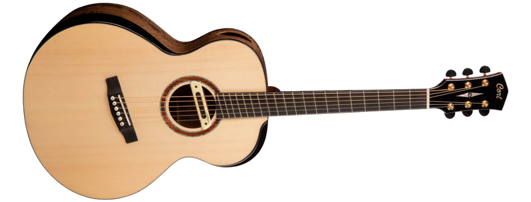 Violão Eletroacústico Aço Cort Cut Craft NAT Natural Gloss NDX Multiscale com L.R. Baggs M80 e Case