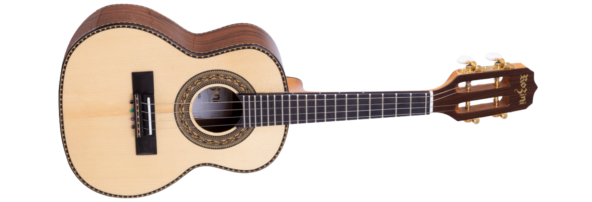 Cavaco Eletroacúsitco Rozini Presença Brasil Esplendor RC15 Tampo Spruce Maciço Louro Preto Natural Brilho
