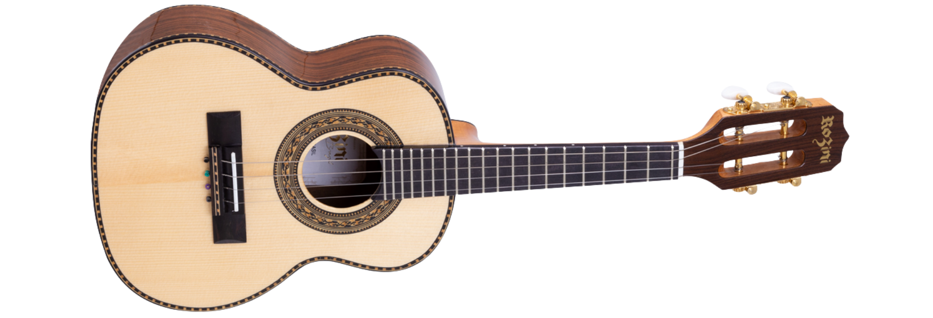 Cavaco Acústico Rozini RC15.AC.N.LP Presença Brasil Esplendor Tampo Spruce Maciço Louro Preto Natural Brilho