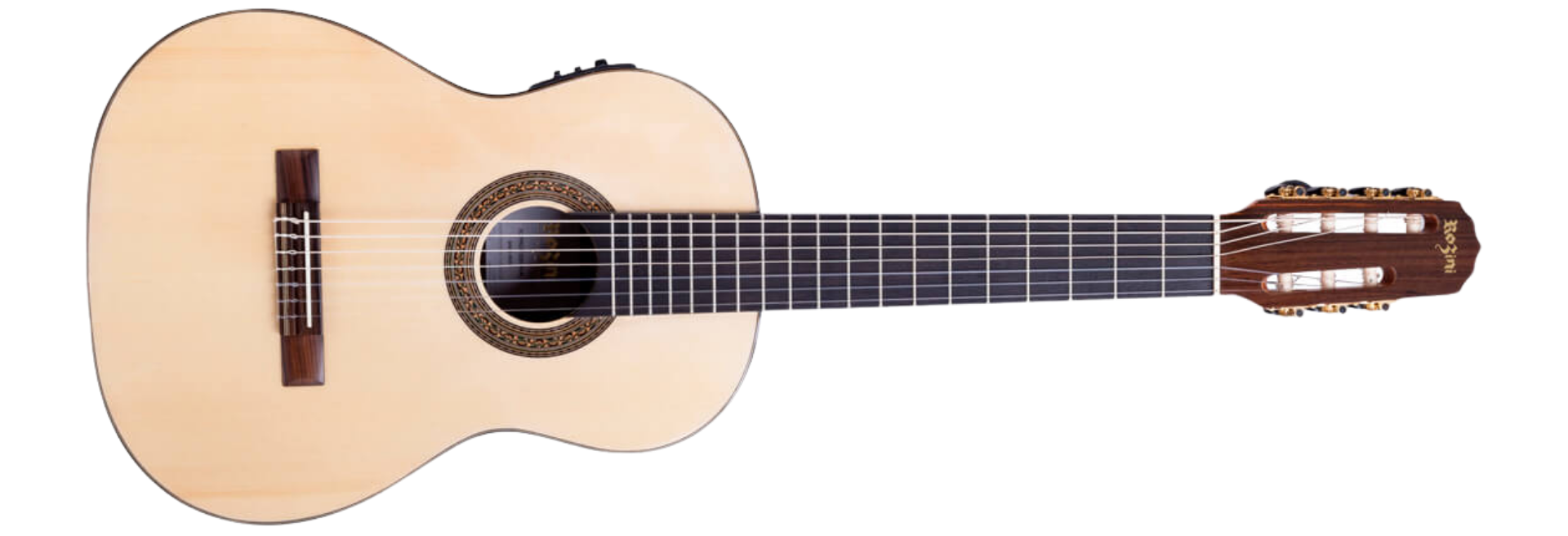 Violão Eletroacústico Rozini RX227.FC3.N.J 7 Cordas Profissional EQ Fishman Clásica III Tampo Spruce Maciço Jacarandá Natural