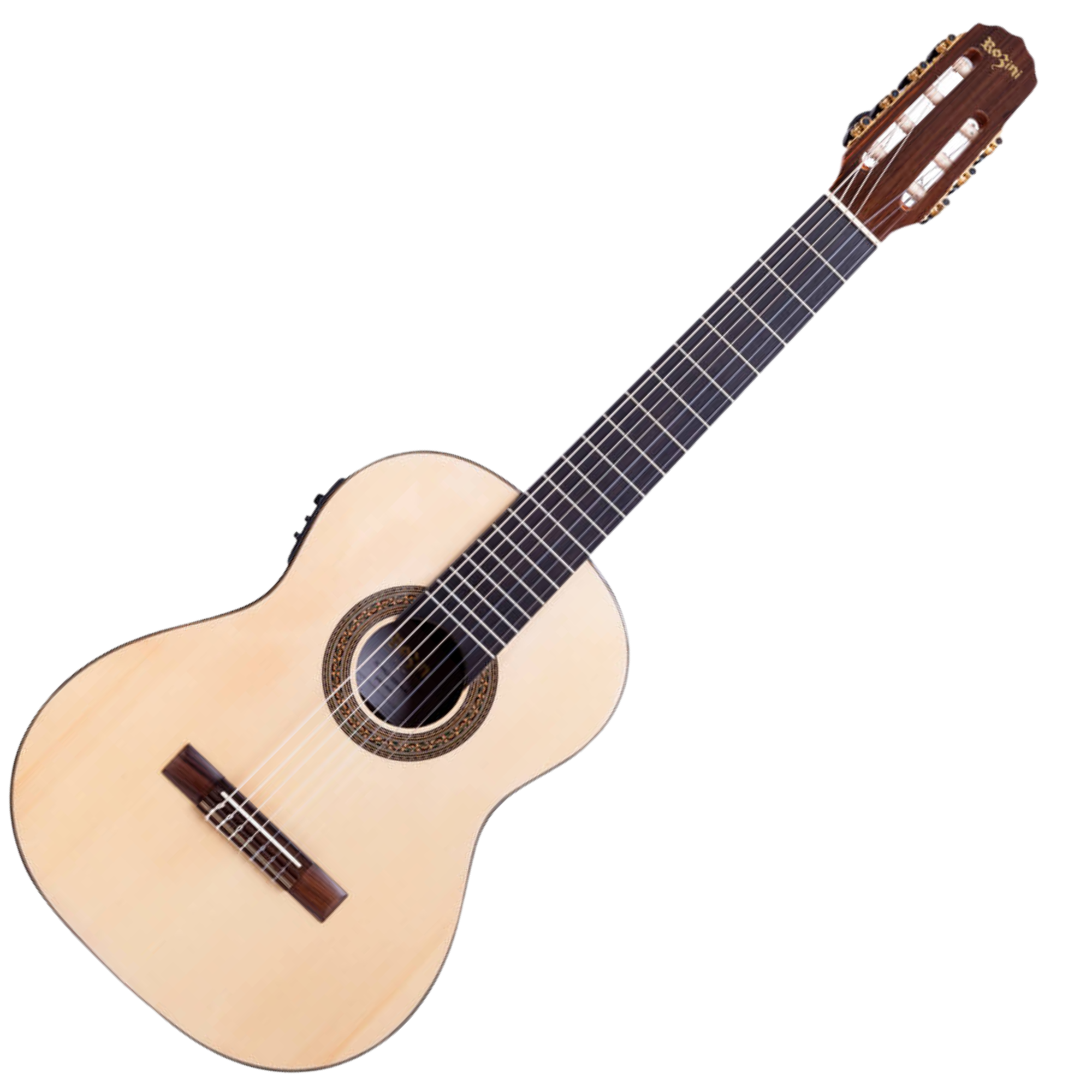 Violão Eletroacústico RX227.FCB.N.J 7 Cordas Rozini Profissional Ativo EQ Fishman Clásica Blend Tampo Spruce Maciço Jacarandá Natural