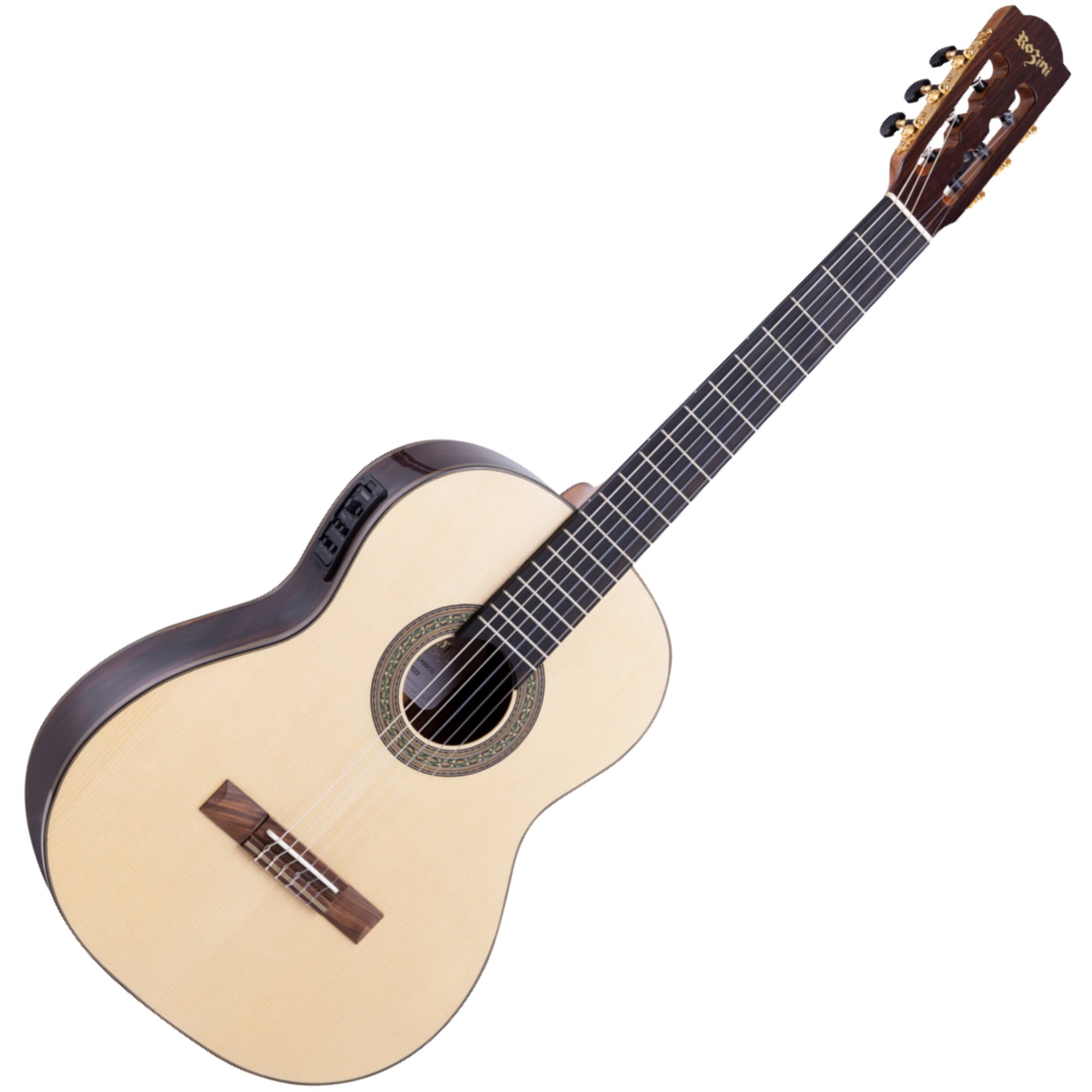 Violão Eletroacústico Rozini RX213.FCB.N.J Profissional EQ Fishman Clásica Blend Tampo Spruce Maciço Jacarandá Escala Ébano Natural