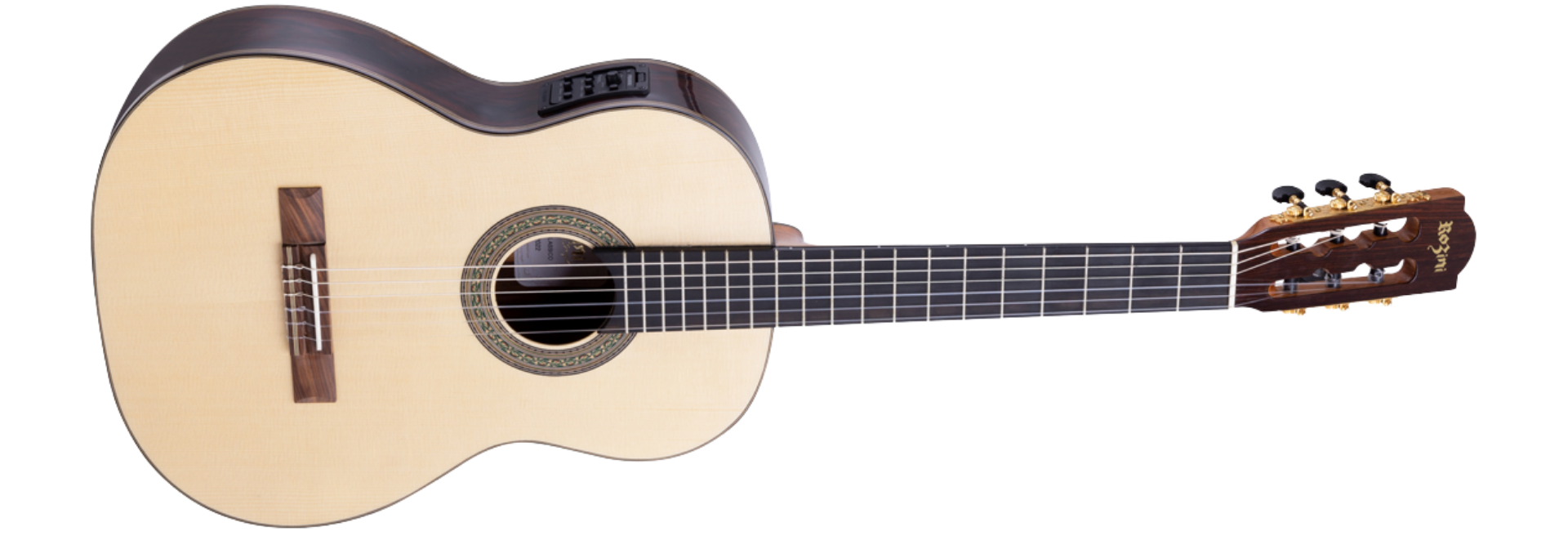 Violão Eletroacústico Rozini RX213.FCB.N.J Profissional EQ Fishman Clásica Blend Tampo Spruce Maciço Jacarandá Escala Ébano Natural