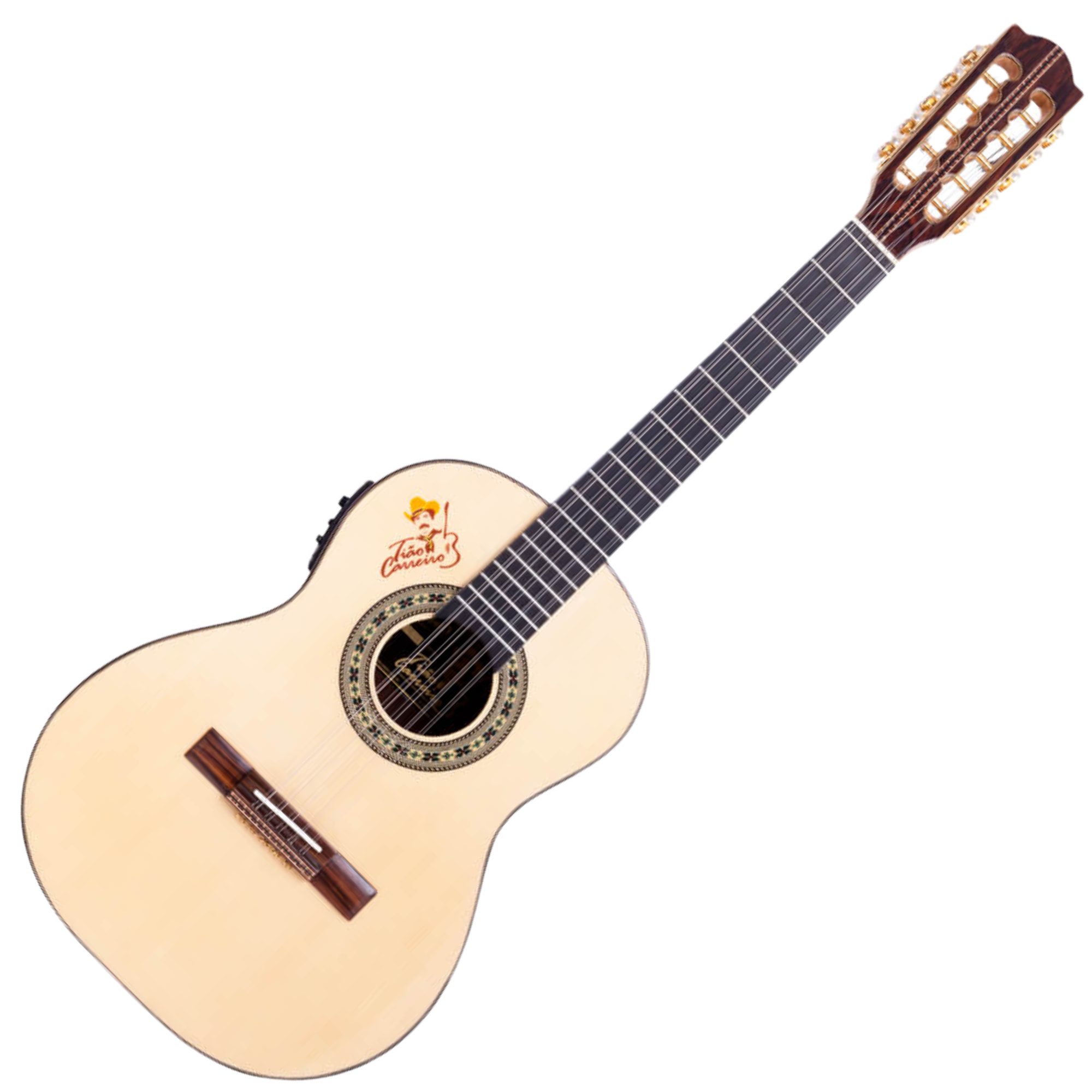 Viola Caipira Eletroacústica Rozini Assinatura Tião Carreiro Luxo EQ Fishman Presys Blend Tampo Spruce Maciço Jacarandá Natural