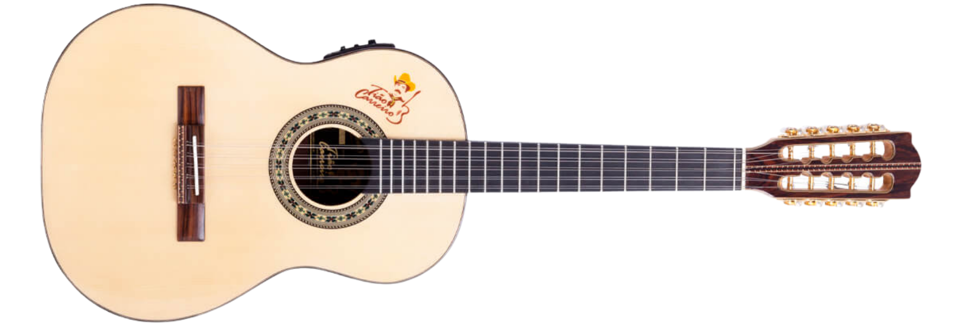 Viola Caipira Eletroacústica Rozini Assinatura Tião Carreiro Luxo EQ Fishman Presys Blend Tampo Spruce Maciço Jacarandá Natural