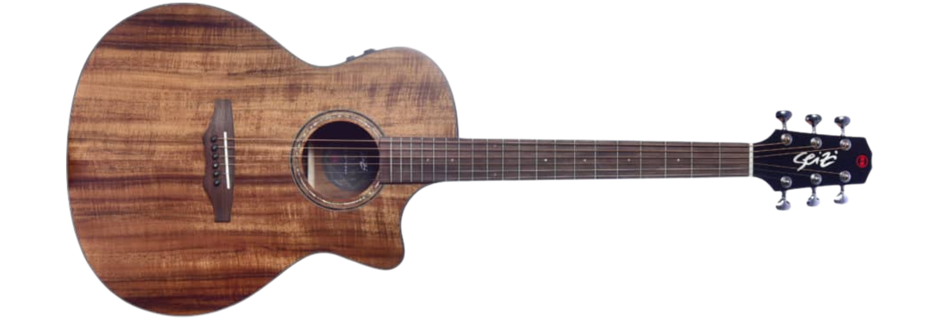 Violão Eletroacústico Aço Seizi Supreme Ryu Mirai Cutaway Koa Satin com Tampo Koa Sólido e Bag 10360437
