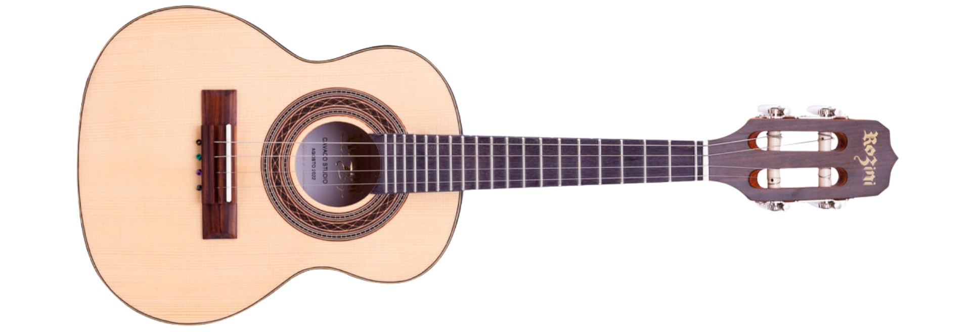 Cavaco Eletroacústico Rozini RC12.EL.F.LP Studio Caixa Baixa NAT Natural Fosco Tampo Spruce Maciço Escala Purple-Heart