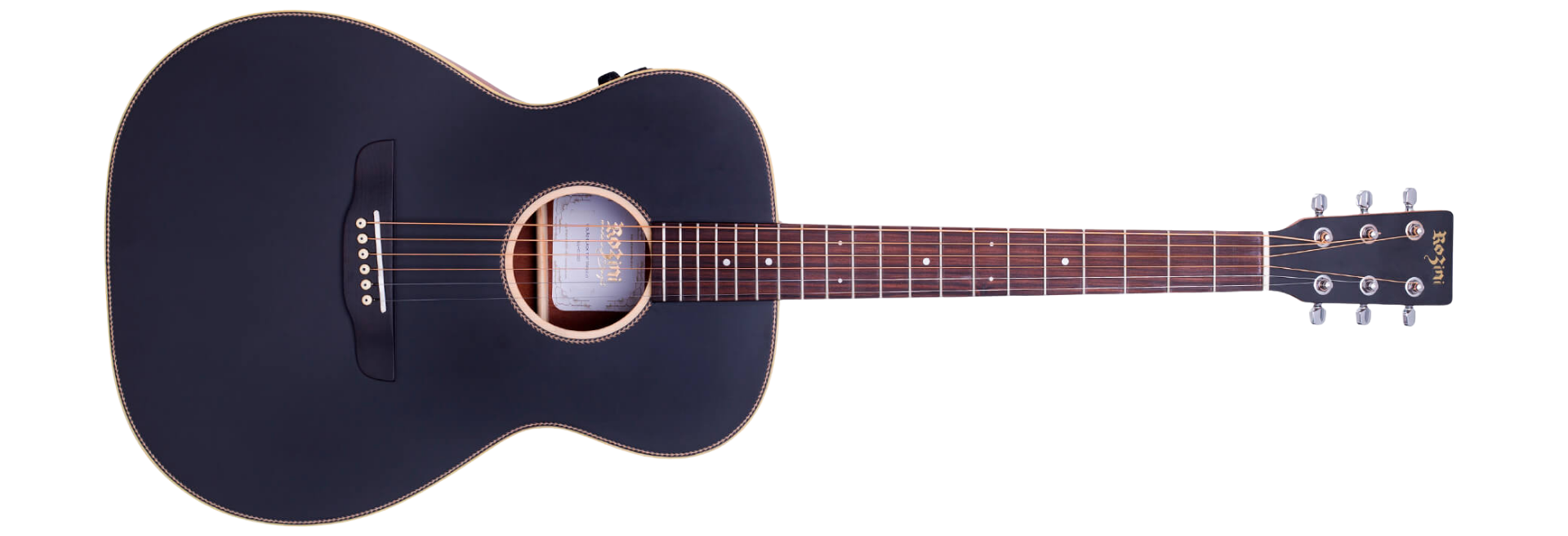 Violão Eletroacústico Aço Rozini RX330.RE2.F.M Black Top Triple-O Preto Fosco Mogno com Tampo Spruce Maciço e EQ RE-02