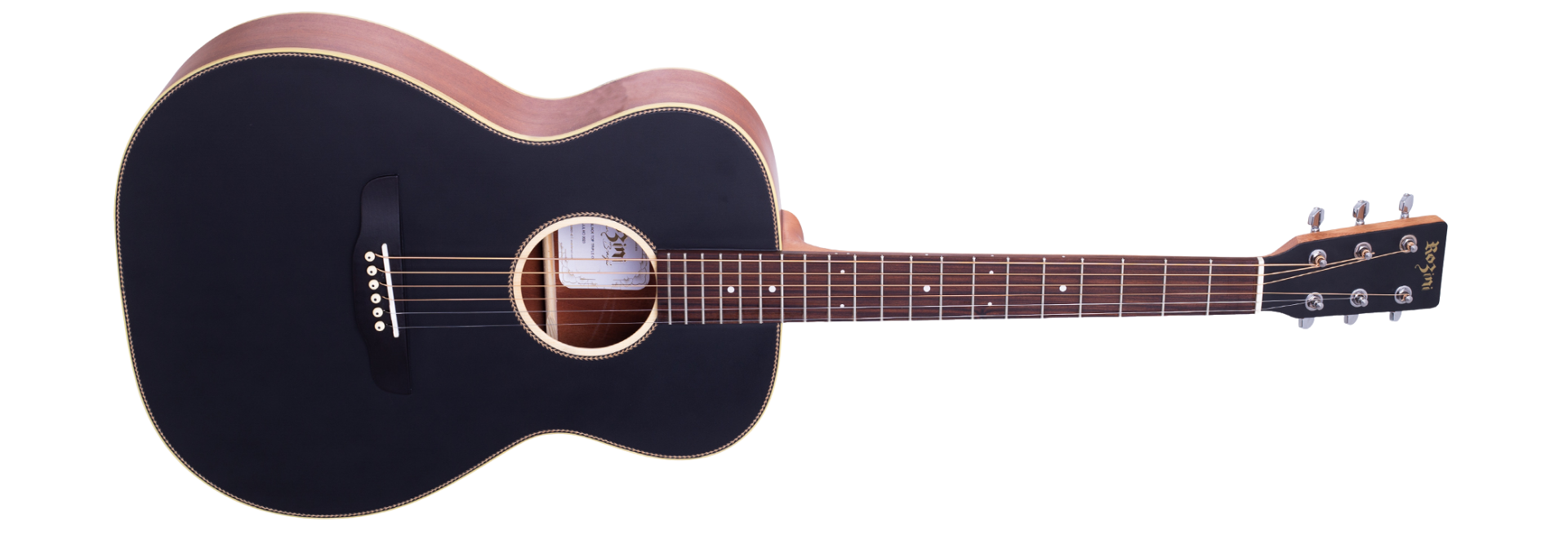 Violão Acústico Aço Rozini RX330.AC.F.M Black Top Triple-O Preto Fosco Mogno com Tampo Spruce Maciço