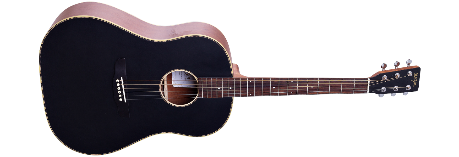 Violão Acústico Aço Rozini RX335.AC.F.M Black Top Folk 6 Cordas Preto Fosco Mogno com Tampo Spruce Maciço