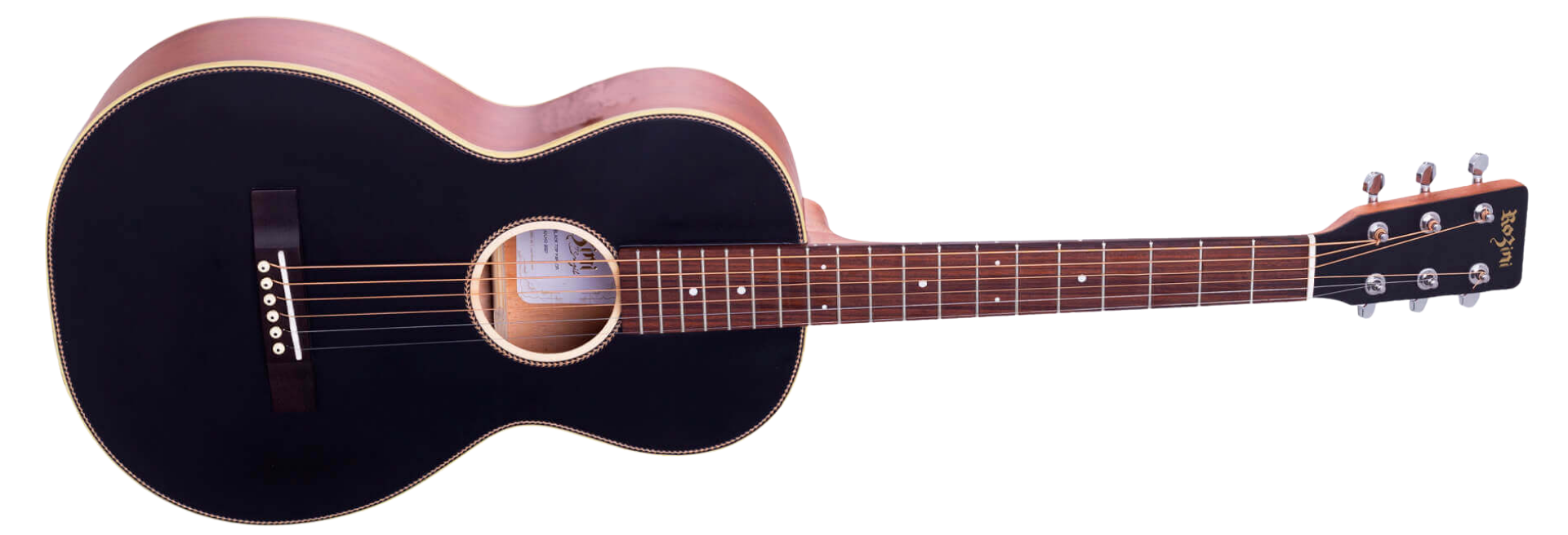 Violão Acústico Aço Rozini RX333.AC.F.M Black Top Parlor Preto Fosco Mogno com Tampo Spruce Maciço