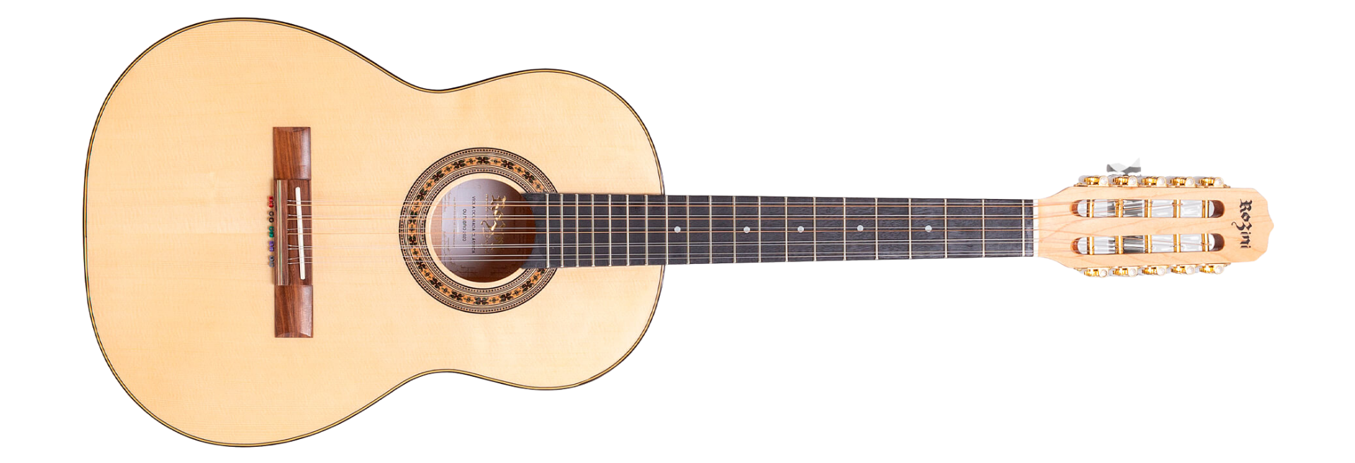 Viola Acústica Rozini RV117.AC.N.MP Dourada Clássica NAT Natural Brilho Tampo Spruce Maciço Maple Laminado Escala Purple Heart