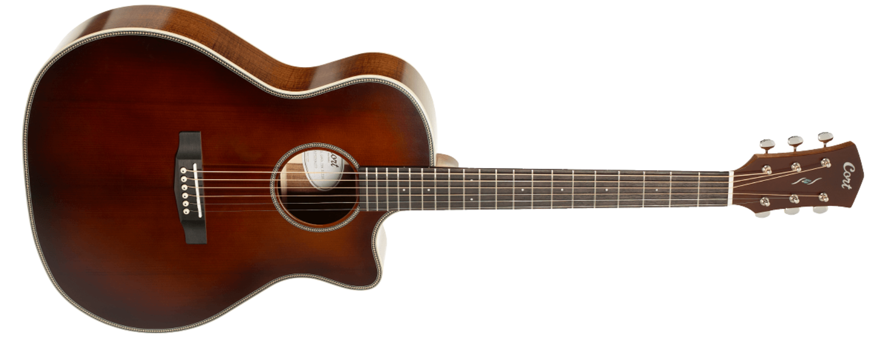Violão Eletroacústico Aço Cort Essence-GA4 Special BRSG Brown Semi Gloss Grand Auditorium com Fishman Presys VT