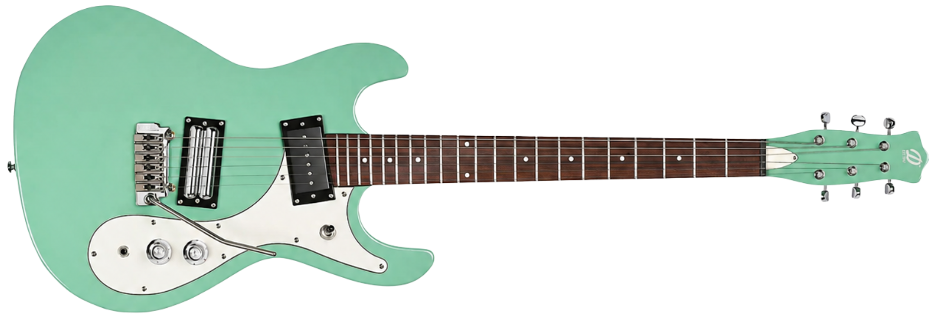 Guitarra Danelectro 64XT Dark Aqua Semi-Hollow com P-90 Style Lipstick Humbucker Coil Split e Tremolo Wilkinson