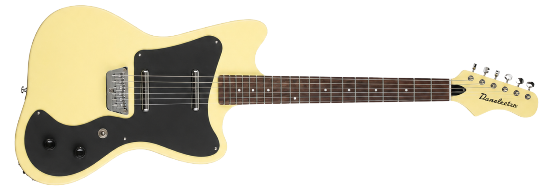Guitarra Danelectro '67 Dano Yellow Solidbody Alder com 2 Lipstick Single-Coil Alnico VI e Ponte Ajustável