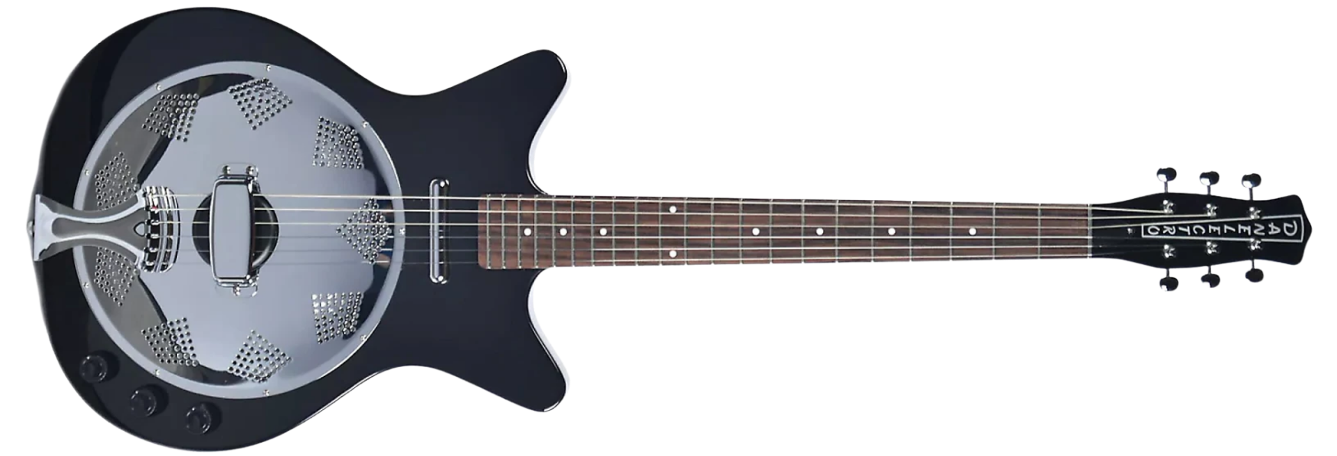 Guitarra Danelectro ’59 Resonator Black Semi-Oca 6 Cordas com Captadores Lipstick e Cone Ressonador