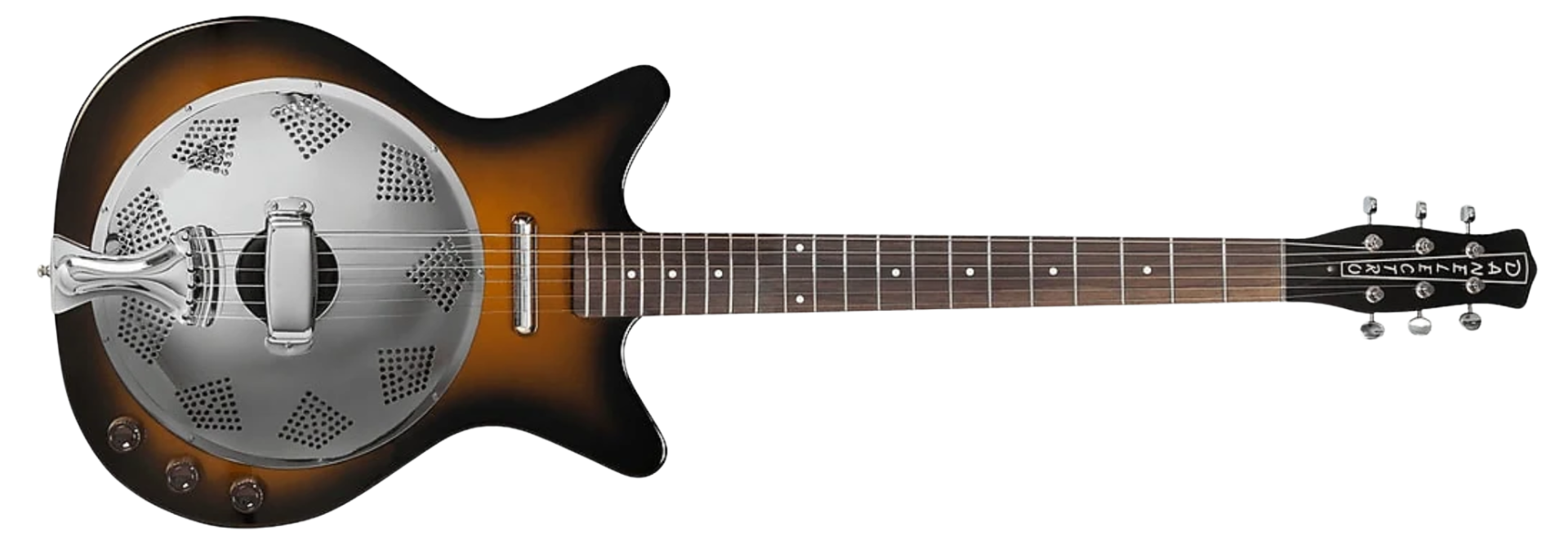 Guitarra Danelectro ’59 Resonator Tobacco Semi-Oca 6 Cordas com Captadores Lipstick e Cone Ressonador