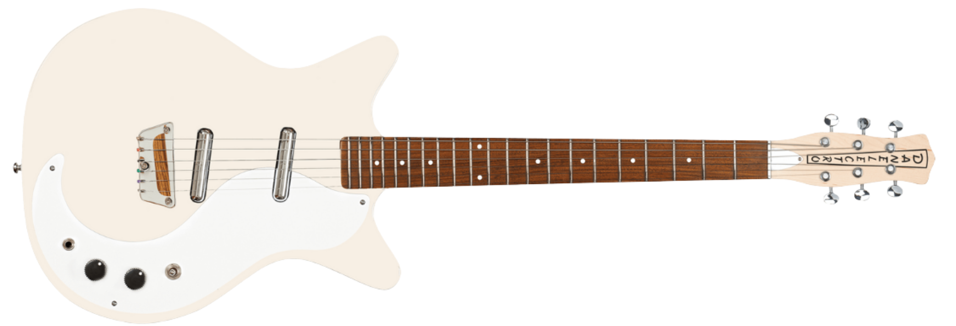 Guitarra Danelectro Stock ’59 Vintage Cream Semi-Oca 6 Cordas com 2 Captadores Lipstick
