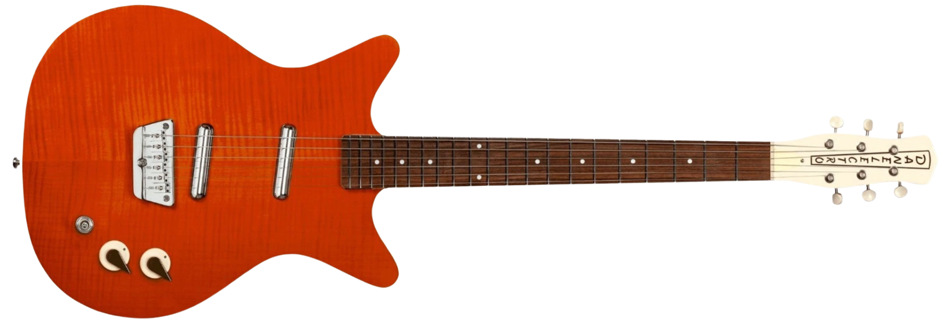 Guitarra Danelectro ’59 Divine Flame Maple Semi-Oca 6 Cordas com 2 Captadores Lipstick