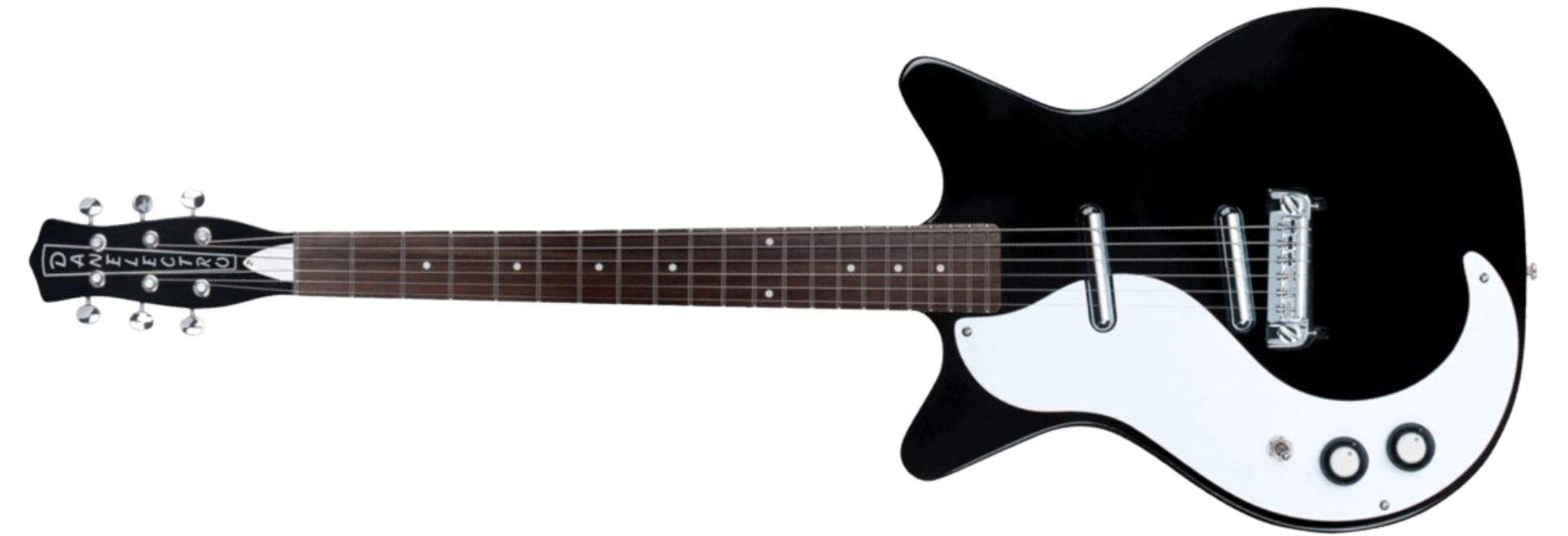 Guitarra Danelectro ’59 M NOS Black LH Canhoto Semi-Oca 6 Cordas com 2 Captadores NOS Lipstick