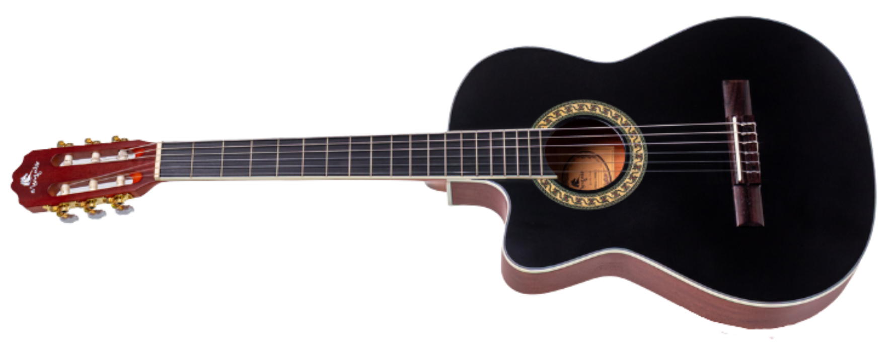 Violão Eletroacústico Nylon Marquês VN-17BKEQ LH Canhoto BK Black Fosco Flat Cutaway com EQ 4BT Bluetooth