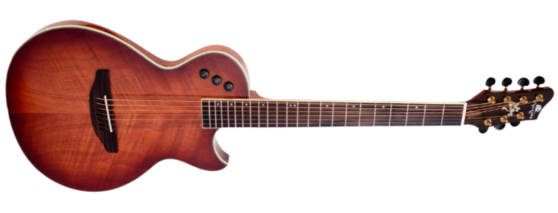 Violão Eletroacústico Aço Marquês 7-VA-25MGTEQ MGT Mahogany Tigrado 7 Cordas Flat Cutaway com EQ MQ3 e Bag