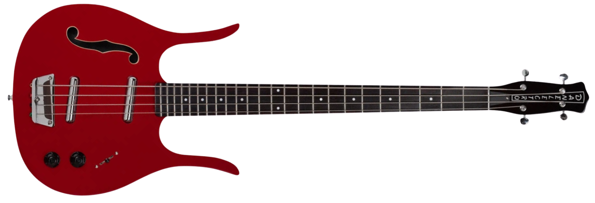 Contrabaixo Danelectro '58 Longhorn Bass Red Hot 4 Cordas Semi-Oco com 2 Captadores Lipstick de Alta Saída